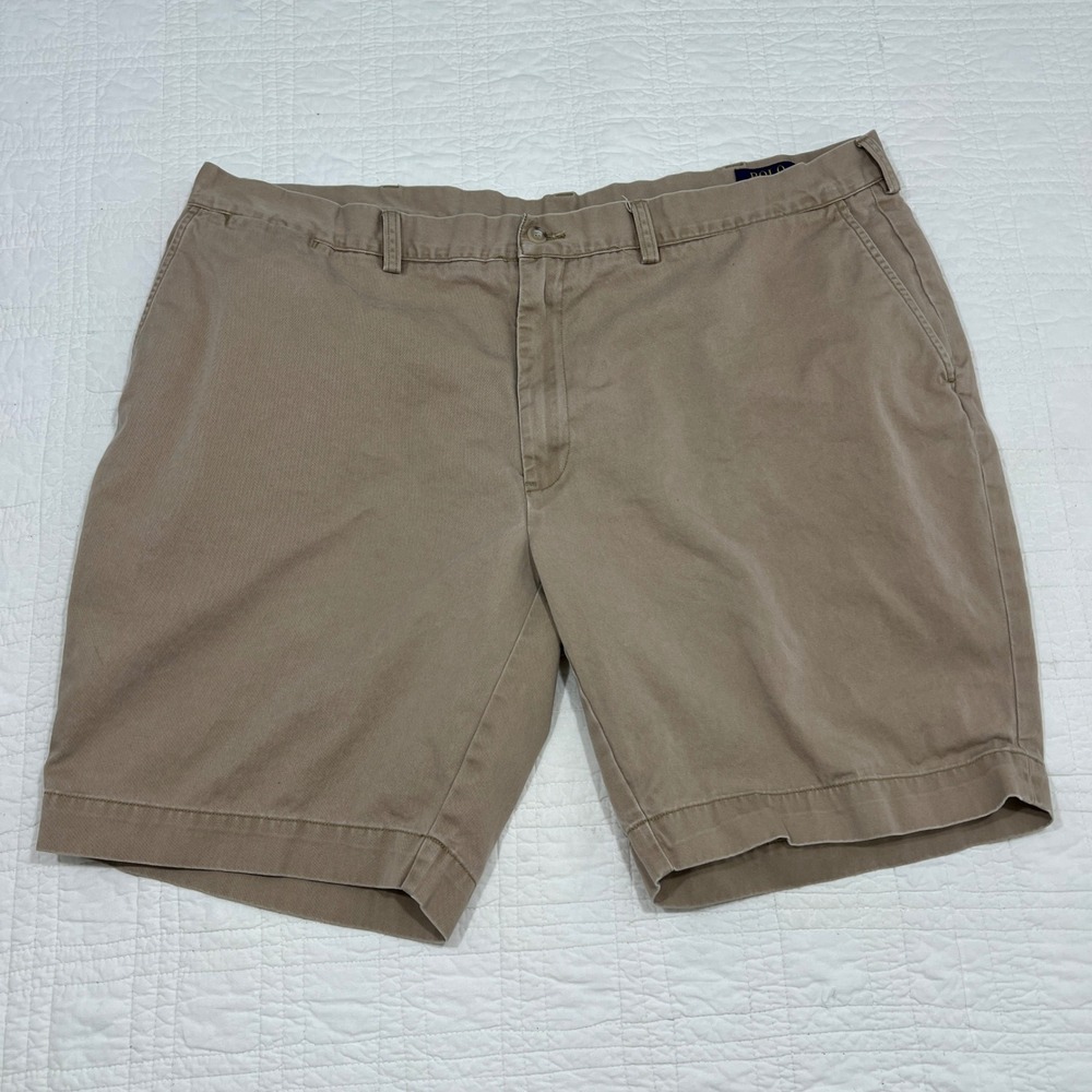 Polo Ralph Lauren Mens 42 Tan Khaki Classic Fit 9 Inch Cotton Chino Shorts